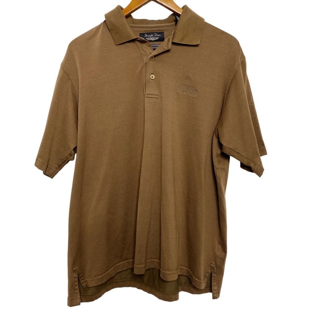 🎄Straight Down Greyhawk Embroidered Golf Polo Brown Size Medium